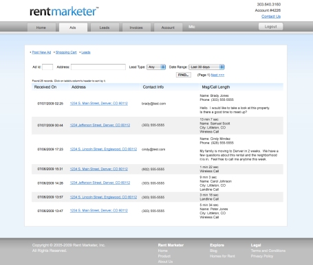 Phone Tracking Rent Marketer